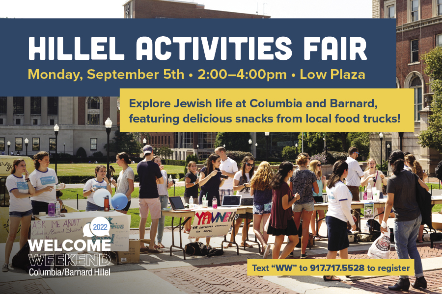 Welcome Weekend Monday Activities Fair - text "WW" to 917-717-5528 to sign up!